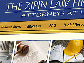 Zipin Law Firm website image