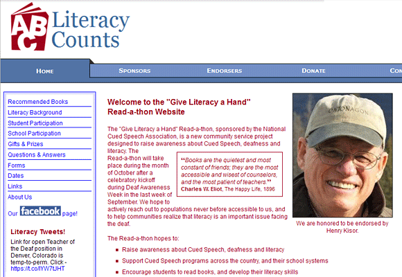 Literacy Counts webpage image