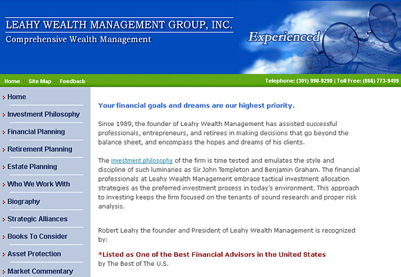 Leahy Wealth Management screenshot