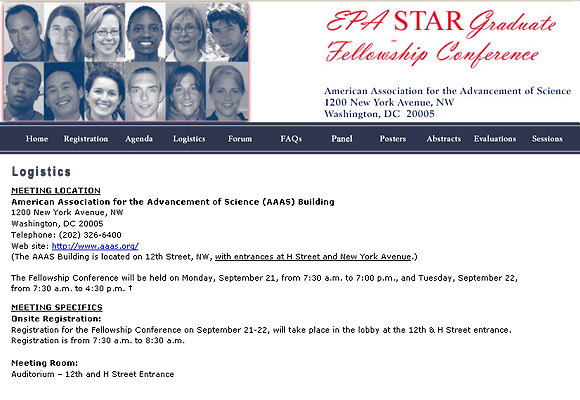 Federal Agency Conferences screenshot